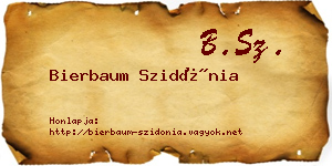 Bierbaum Szidónia névjegykártya